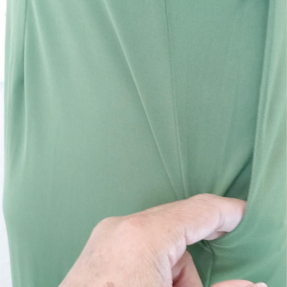 NEW YORK & COMPANY Green Paradise Halter Wide Leg Jumpsuit Cropped Coastal Chic - Picture 6 of 16